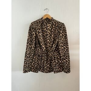 Faux Fur Leopard Cinched Jacket M